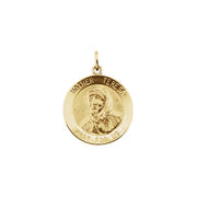 14K Yellow 18 mm Mother Teresa Round Pendant Medal