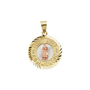 14K Yellow/Rose 18 mm First Holy Communion Medal