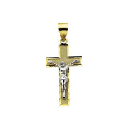 14K Yellow/White 26.5x15.2 mm Crucifix Pendant