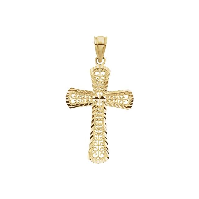 14K Yellow 26.5x18 mm Cross Pendant