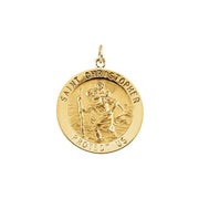14K Yellow 22 mm St. Christopher Medal