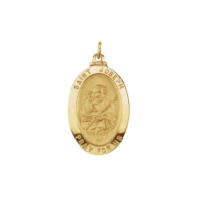 14K Yellow 25x18 mm St. Joseph Medal