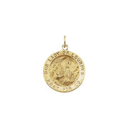 14K Yellow 18 mm Round Our Lady of Lourdes Medal