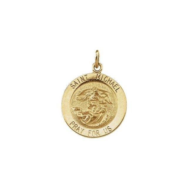 14k Yellow 18 Mm St. Michael Medal