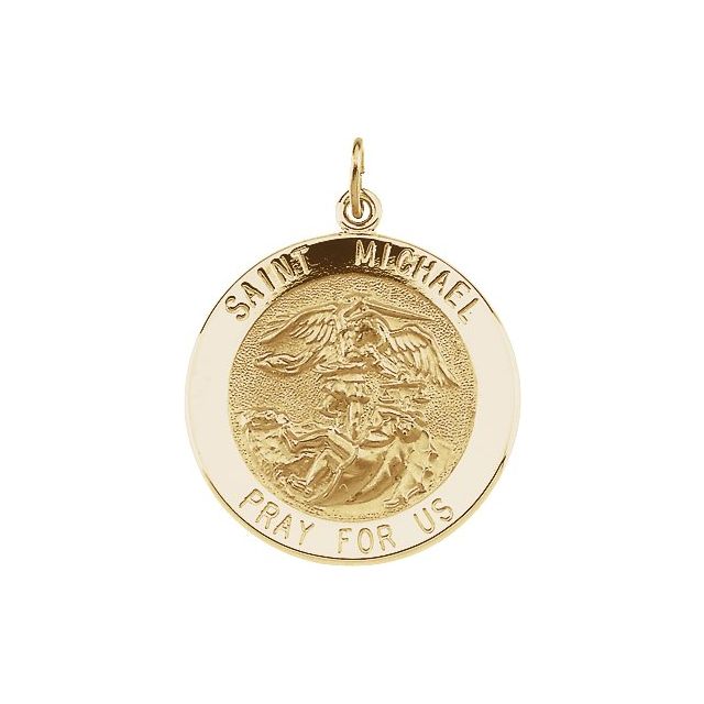 14K Yellow 25 mm St. Michael Medal