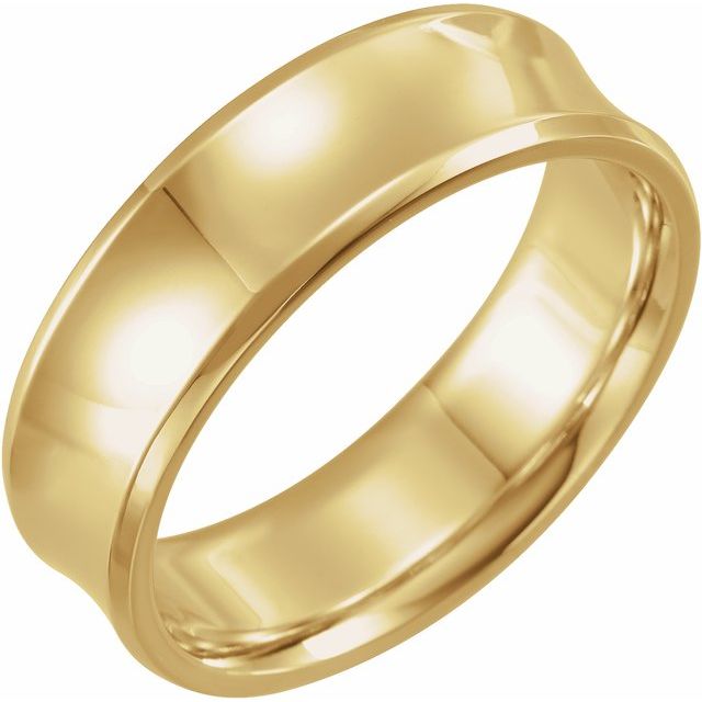 14K Yellow 7 mm Beveled-Edge Concave Band Size 8.5