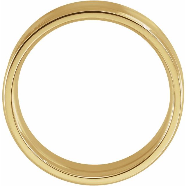 14K Yellow 7 mm Beveled-Edge Concave Band Size 8.5