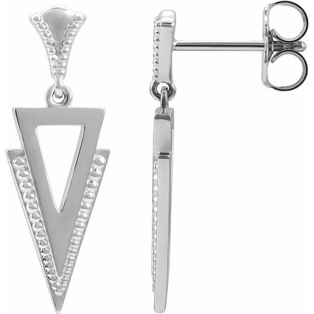 Sterling Silver Geometric Dangle Earrings
