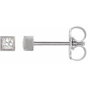14K White 5/8 CTW Natural Diamond Bezel-Set Earrings
