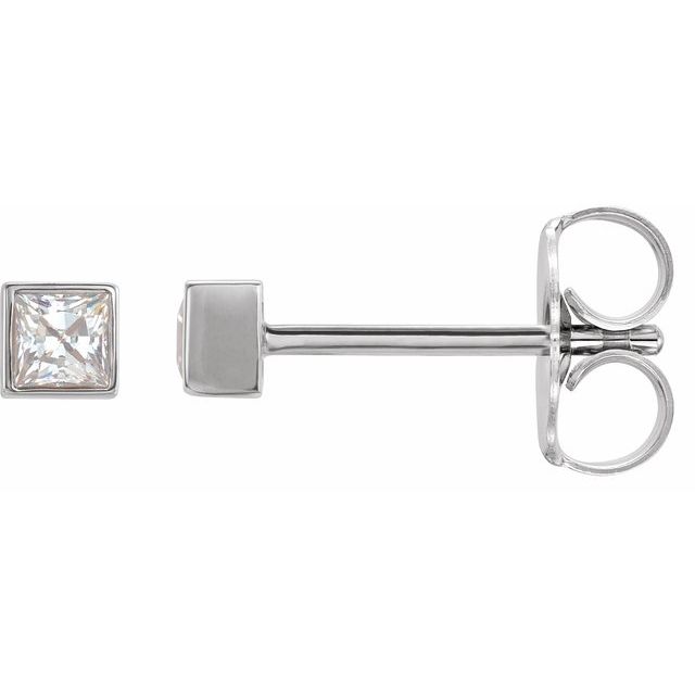14K White 5/8 CTW Natural Diamond Bezel-Set Earrings