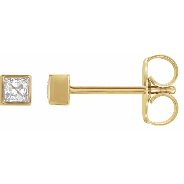 14K Yellow 1/3 CTW Lab-Grown Diamond Bezel-Set Earrings