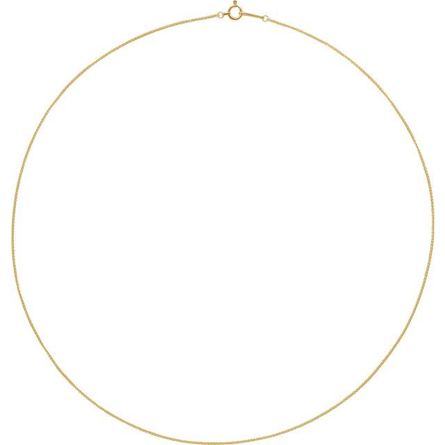 18K Yellow .8 mm Wheat 16' Chain