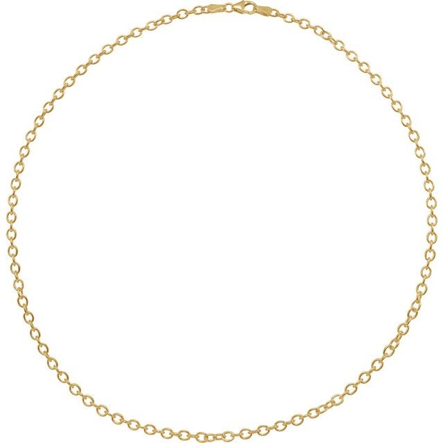 14K Yellow 3.25 mm Oval Cable 18' Chain