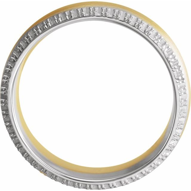 14k Yellow & White 6 Mm 1/5 Ctw Natural Diamond Band Size 7
