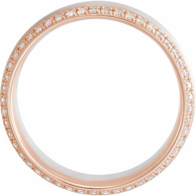 14k White & Rose 6 Mm 1/5 Ctw Natural Diamond Band Size 7