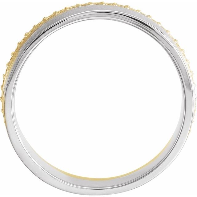 14k Yellow/white 6 Mm 1/3 Ctw Natural Diamond Band Size 7