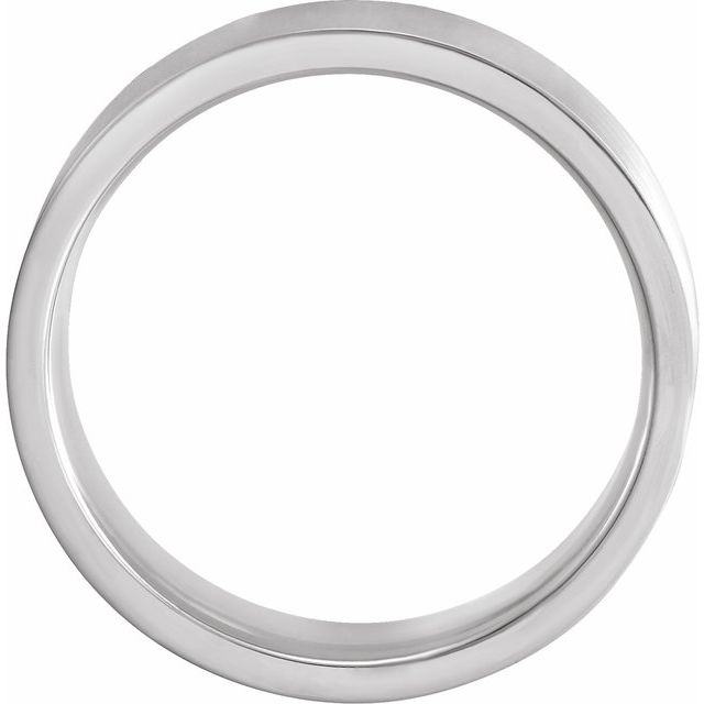 Sterling Silver 6 mm Concave Edge Band with Satin Finish Size [cv