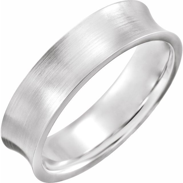 Sterling Silver 6 mm Concave Edge Band with Satin Finish Size [cv
