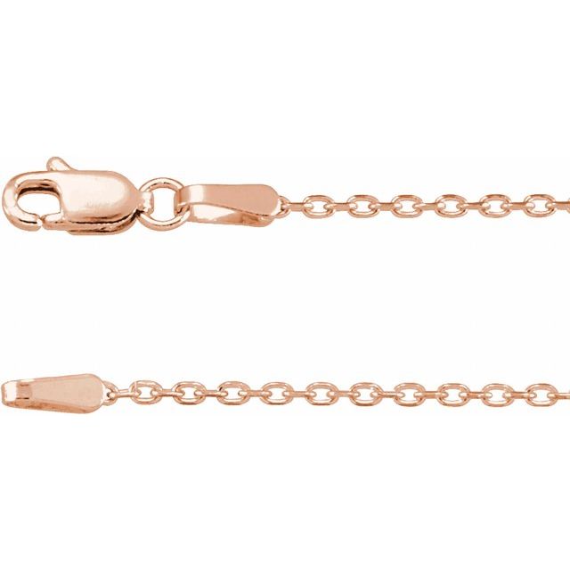 14K Rose 1.4 mm Diamond-Cut Cable 18' Chain