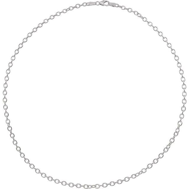 Sterling Silver 3.25 mm Oval Cable 24' Chain