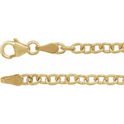 14K Yellow 3.25 mm Oval Cable 18' Chain