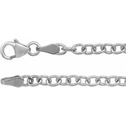 14K White 3.25 mm Oval Cable 18' Chain