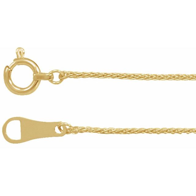 18K Yellow .8 mm Wheat 16' Chain