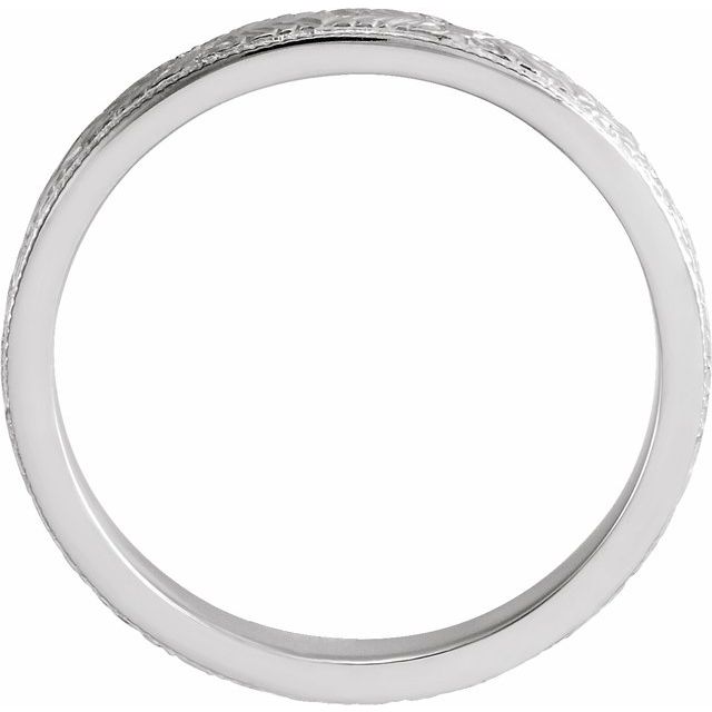 14K White 2.5 mm Design-Engraved Band Size 5.5