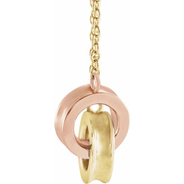 14K Yellow/Rose Interlocking Circle 18' Necklace