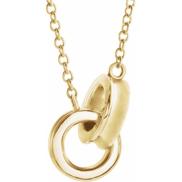 14K Yellow Interlocking Circle 18' Necklace