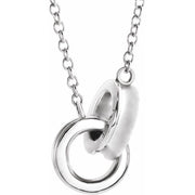 Sterling Silver Interlocking Circle 18' Necklace