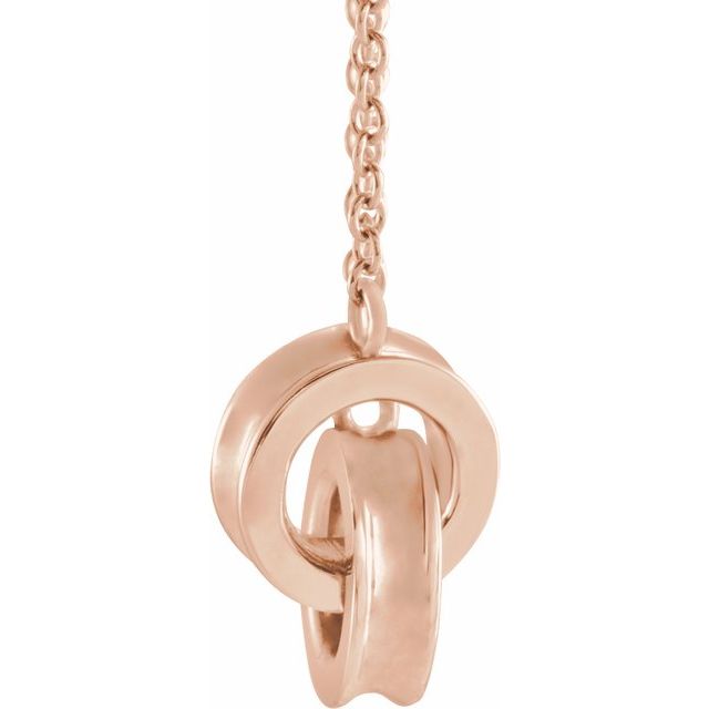 14K Rose Interlocking Circle 18' Necklace