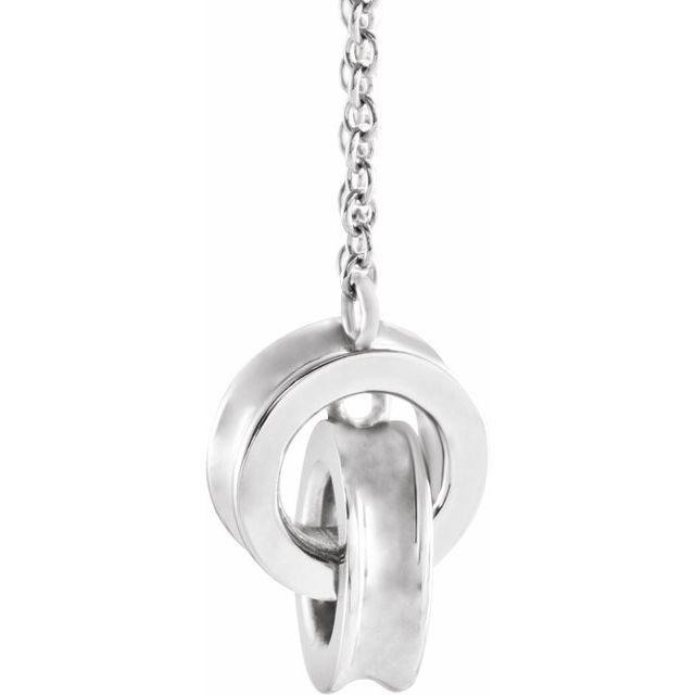Sterling Silver Interlocking Circle 18' Necklace