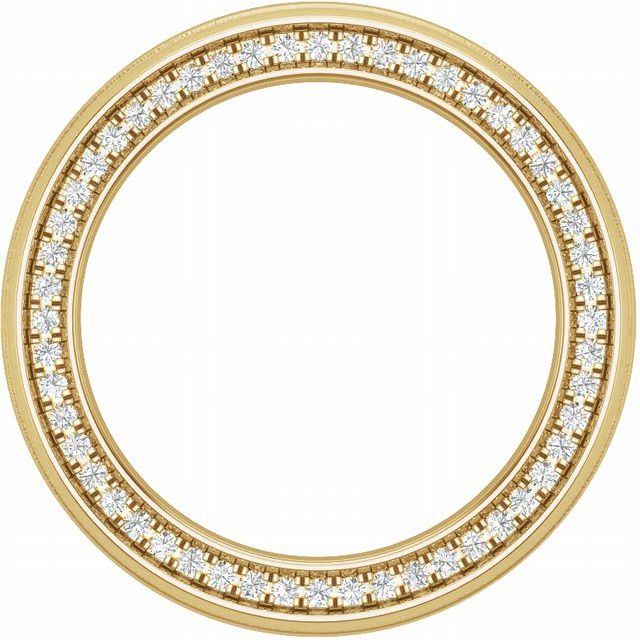 14K Yellow 1/2 CTW Natural Diamond Grooved Band with Satin Finish Size 7