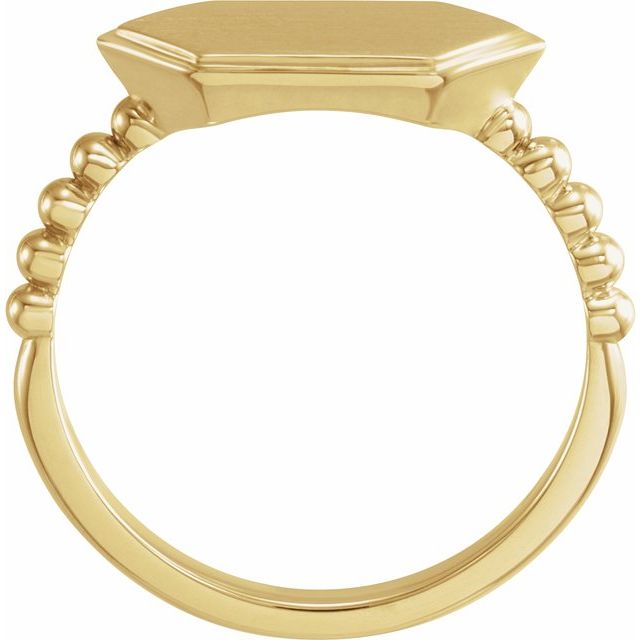 14K Yellow 15x7 mm Geometric Signet Ring
