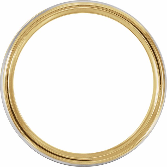 14k Yellow/white/yellow 6 Mm Grooved Comfort-fit Band Size 10
