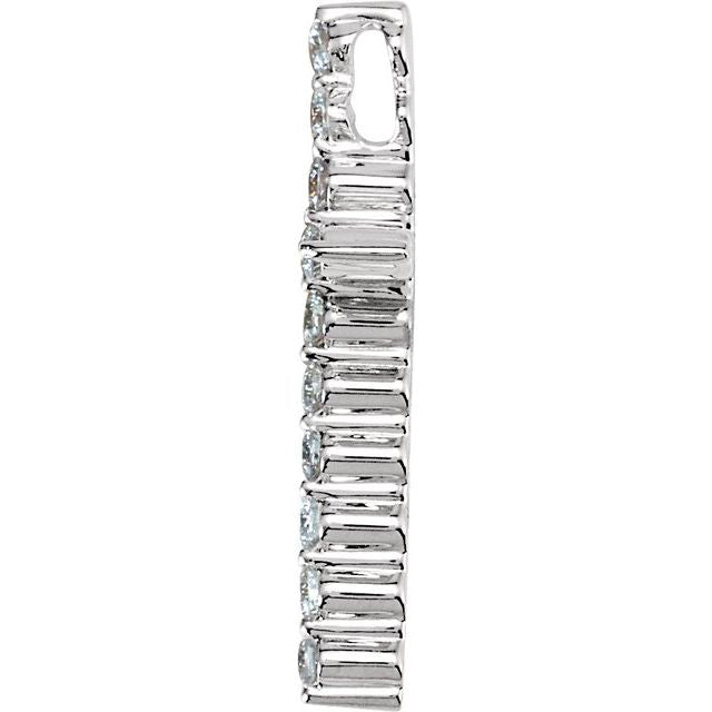 14K White 1/5 CTW Natural Diamond Cross Pendant