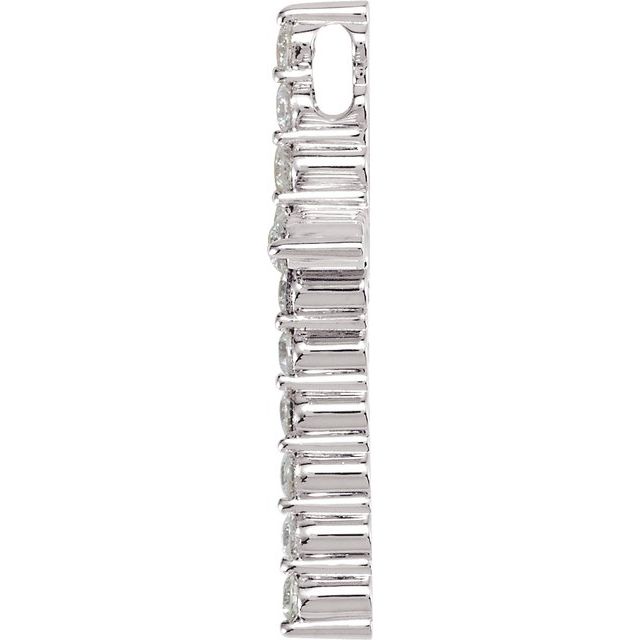 14K White 1/3 CTW Natural Diamond Cross Pendant