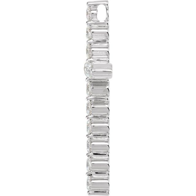 14K White 1/2 CTW Lab-Grown Diamond Cross Pendant
