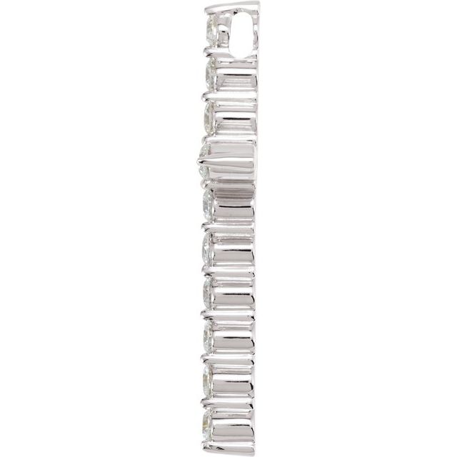 14K White 1  CTW Natural Diamond Cross Pendant