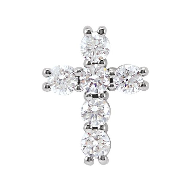 14k White 1/4 Ctw Lab-grown Diamond Pendant