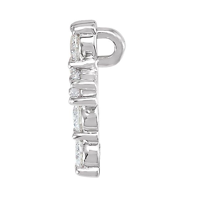 14K White 1/4 CTW Natural Diamond Cross Pendant