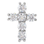 14K White 1/2 CTW Natural Diamond Cross Pendant
