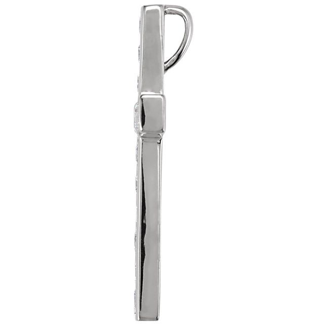 14K White 3/4 CTW Natural Diamond Cross Pendant