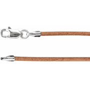 Sterling Silver 1.5 mm Brown Leather 18' Cord