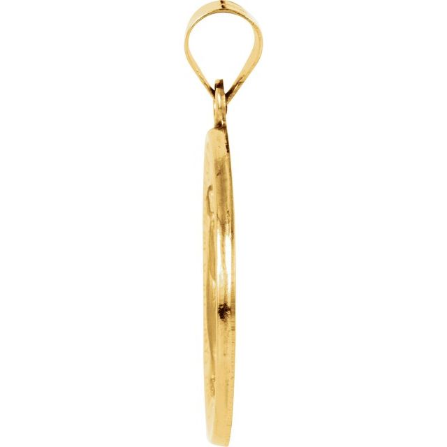 14K Yellow 22 mm Hollow Round Miraculous Medal
