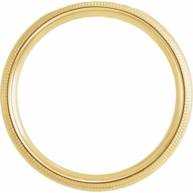14K Yellow 1/5 CTW Natural Diamond Half Round Comfort-Fit Milgrain Band Size 10