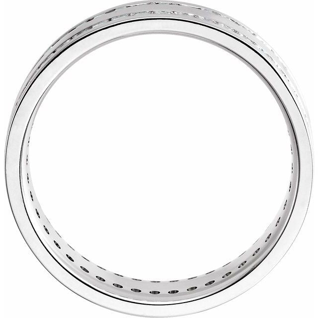 14K White 1 1/3 CTW Natural Diamond Flat Band Size 10