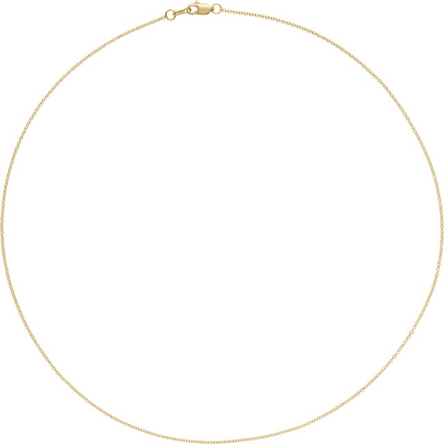 18K Yellow 1.5 mm Cable 20' Chain