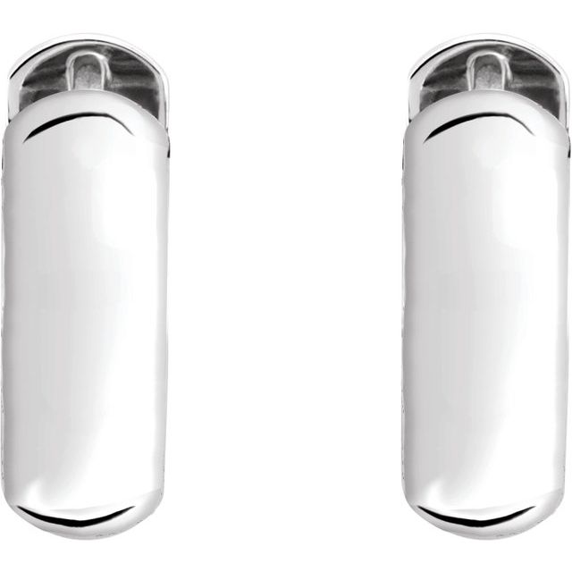 Sterling Silver 14 mm Hinged Hoop Earrings